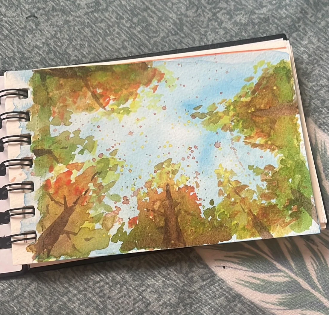 A painting of trees